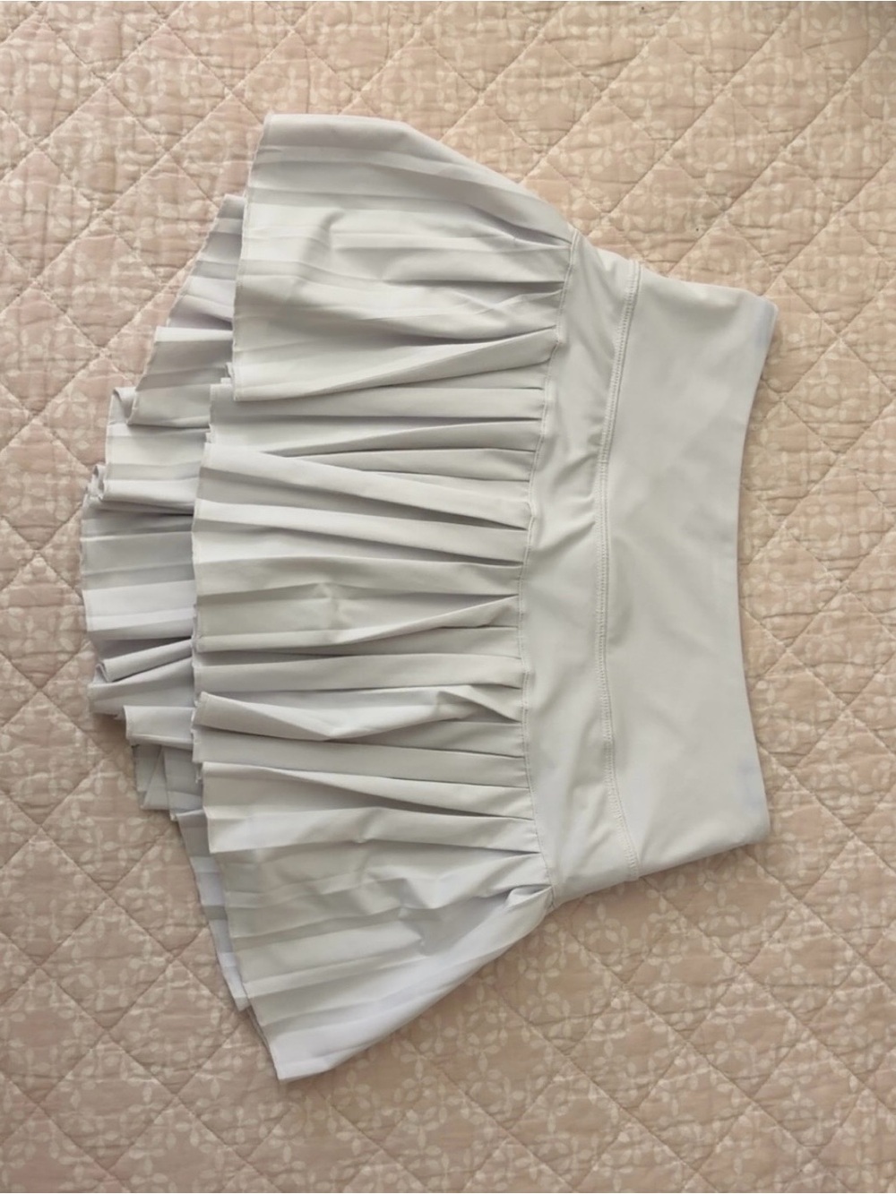 Pleated Mini Skirt in White — Flared Athletic Style